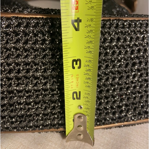 Studio 803 Black handbag crochet knit
metallic thread accent women’s purse Bag - Picture 7 of 14